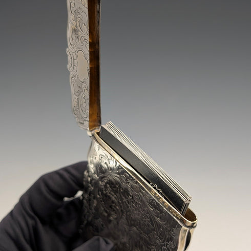 1856年 英国アンティーク 純銀製 カードケース 66g Frederick Marson