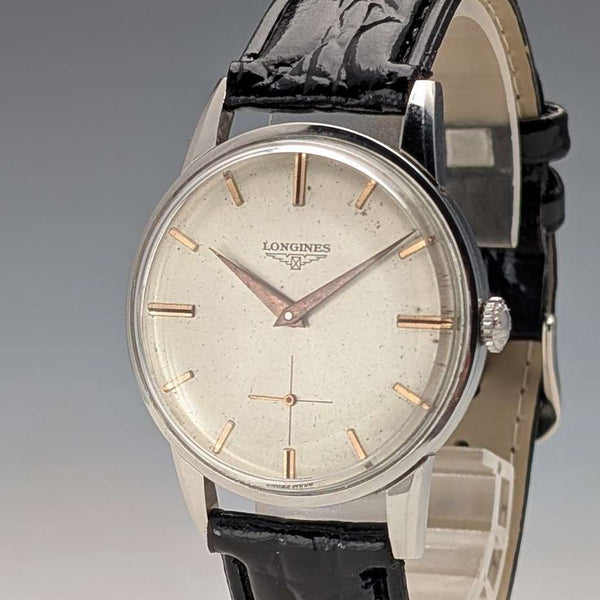 1958 Longines Ref8888 Men's Mechanical Wristwatch Cal30L 35mm Stainless Steel Case