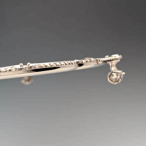 Late 19th Century British Antique Silver Plate Card Tray, Diameter 19cm