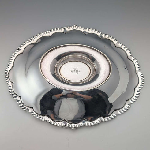 1900 British antique silver plate basket with movable handle by Roberts & Belk