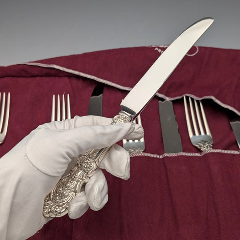 美國復古純銀晚餐餐具 6 對 670 克 Reed&Barton