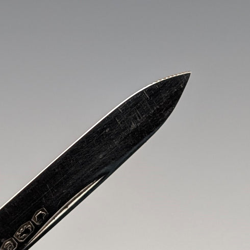 1924 British antique white mother-of-pearl handle, pure silver blade penknife by John Yeomans Cowlishaw