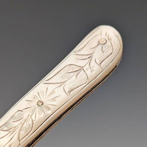 1924 British antique white mother-of-pearl handle, pure silver blade penknife by John Yeomans Cowlishaw