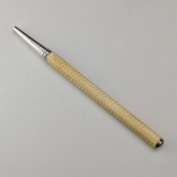 1930 英國復古純銀和扭索飾紋琺瑯自動鉛筆
