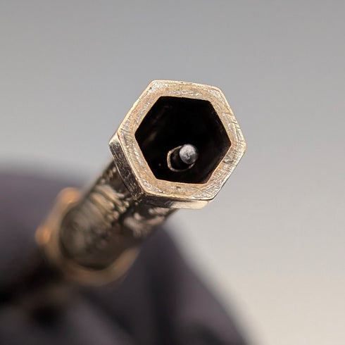 アンティーク ロールドゴールド マジックペンシル アメジスト装飾 伸縮式97-121mm