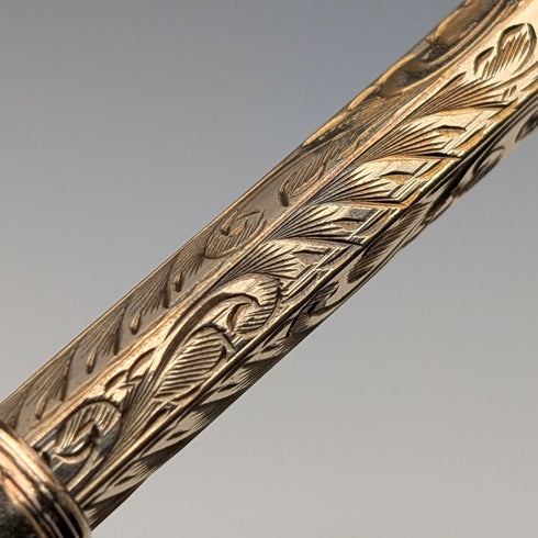 アンティーク ロールドゴールド マジックペンシル アメジスト装飾 伸縮式97-121mm