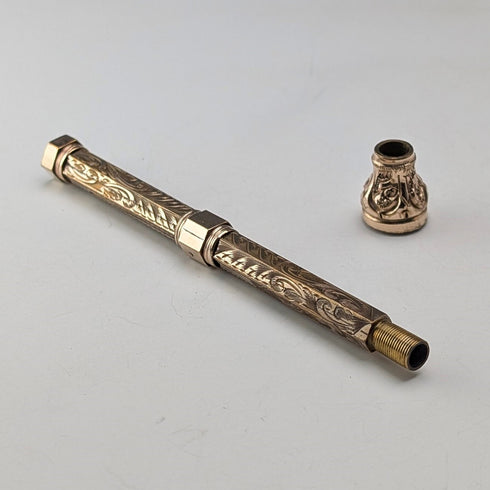 アンティーク ロールドゴールド マジックペンシル アメジスト装飾 伸縮式97-121mm