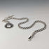 Circa 1900 British antique sterling silver Albert chain, 49g sterling silver medal fob