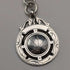 Circa 1900 British antique sterling silver Albert chain, 49g sterling silver medal fob
