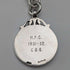 Circa 1900 British antique sterling silver Albert chain, 49g sterling silver medal fob