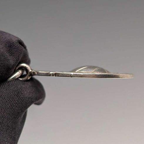 Circa 1900 British antique sterling silver Albert chain, 49g sterling silver medal fob