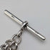 Circa 1900 British antique sterling silver Albert chain, 49g sterling silver medal fob