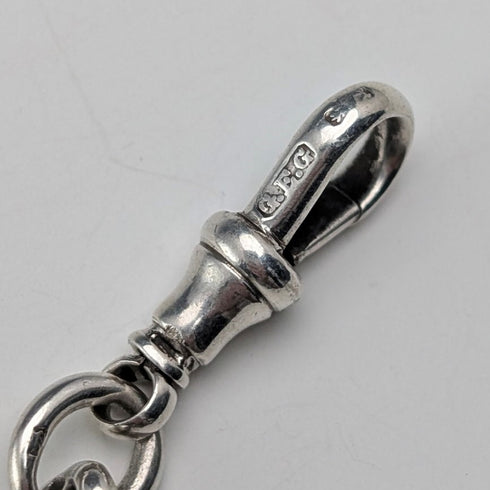 約 1900 年英國古董純銀阿爾伯特鏈 49 克純銀獎章鑰匙扣