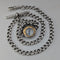 Circa 1900 British antique sterling silver Albert chain, 37g, sterling silver compass fob