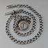 Circa 1900 British antique sterling silver Albert chain, 37g, sterling silver compass fob