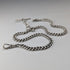 Circa 1914 British antique sterling silver double Albert chain, 53g, no fob