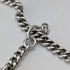 Circa 1914 British antique sterling silver double Albert chain, 53g, no fob