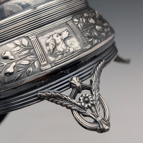 19 世紀末美國古董鍍銀懷錶支架與配件盒 Reed & Barton