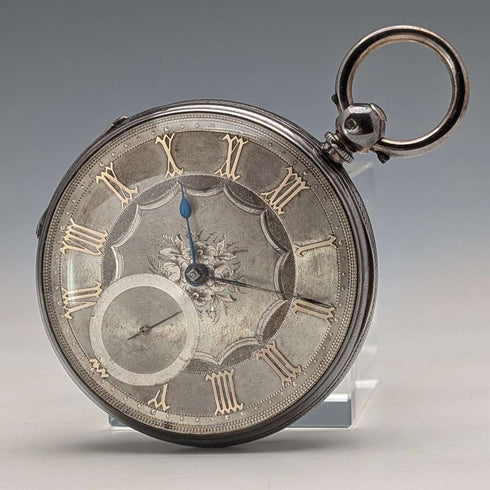 1862 British antique decorative dial key-wound pocket watch, diameter 53mm, in good working order