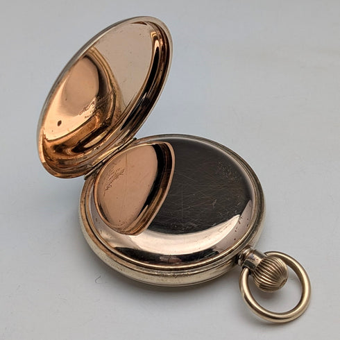 1920 年代英國古董 Russell 懷錶鍍金獵人錶殼使用狀況良好