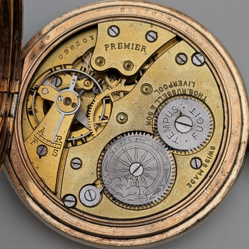 1920 年代英國古董 Russell 懷錶鍍金獵人錶殼使用狀況良好