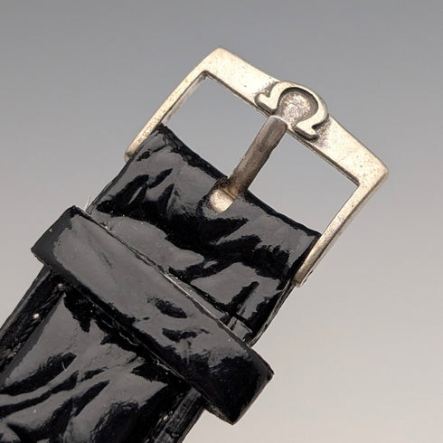 1945年 歐米茄 2421/1 男士用 自動上鍊腕錶 Cal28.10RA 黑色錶盤 35mm不鏽鋼錶殼 運作良好