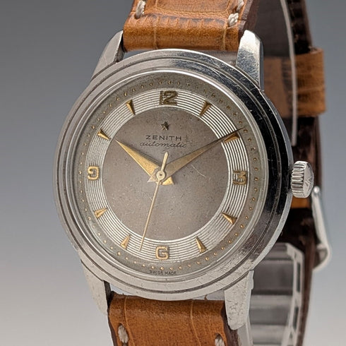 1950年代左右 Zenith 紳士用 自動上鍊腕錶 Cal133 35mm不鏽鋼錶殼 運作良好
