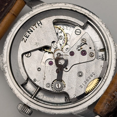 1950年代左右 Zenith 紳士用 自動上鍊腕錶 Cal133 35mm不鏽鋼錶殼 運作良好