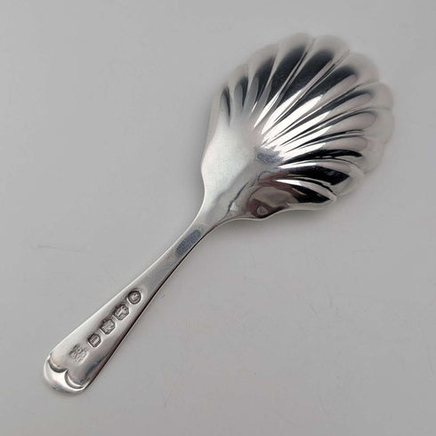 1876 British antique sterling silver tea caddy spoon by Josiah Williams