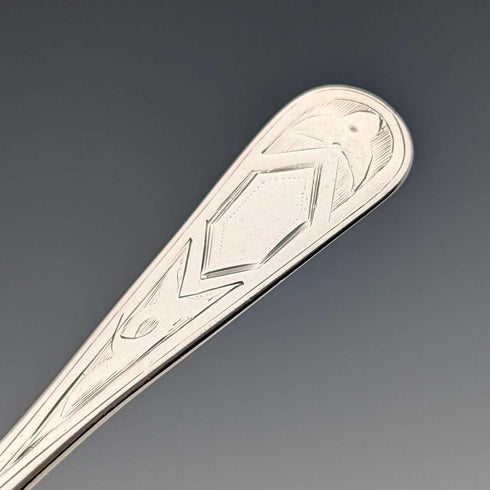 1876 British antique sterling silver tea caddy spoon by Josiah Williams