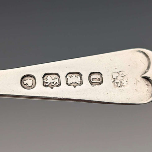 1876 British antique sterling silver tea caddy spoon by Josiah Williams