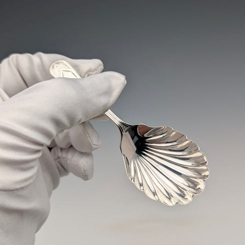 1876年 英国アンティーク 純銀製 ティーキャディースプーン Josiah Williams