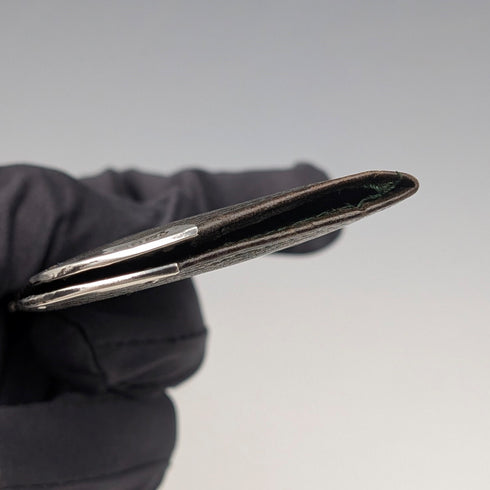 1902 British antique sterling silver decorated small leather wallet ticket case