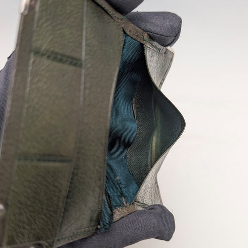 1902 British antique sterling silver decorated small leather wallet ticket case