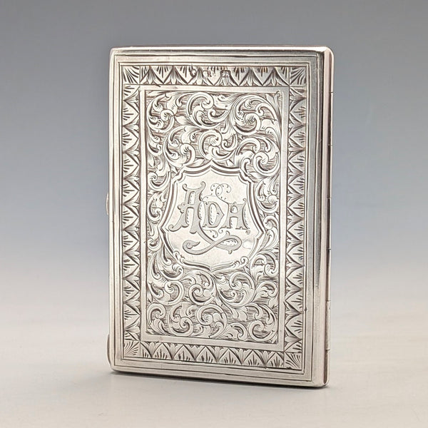 1874 年英國古董純銀雙門卡包 104 克 George Unite