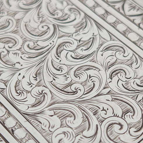 1874 British antique pure silver double door card case 104g George Unite