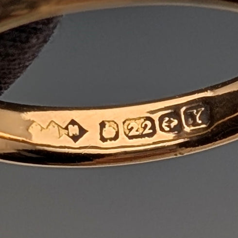 1948年英國復古珠寶K22金戒指2.9克(7號)戒指