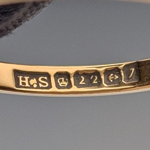 1958年英國復古珠寶K22金戒指2.5克(12號)戒指Henry Hyde