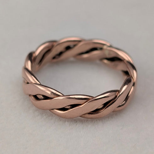 英國復古珠寶 9ct 金玫瑰金螺旋戒指 3g(8-9 號)戒指