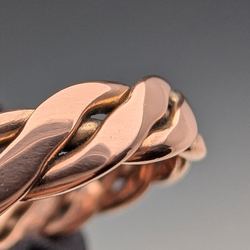 英國復古珠寶 9ct 金玫瑰金螺旋戒指 3g(8-9 號)戒指