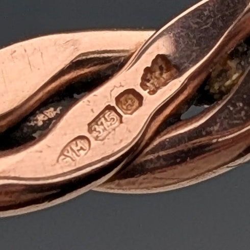 英國復古珠寶 9ct 金玫瑰金螺旋戒指 3g(8-9 號)戒指