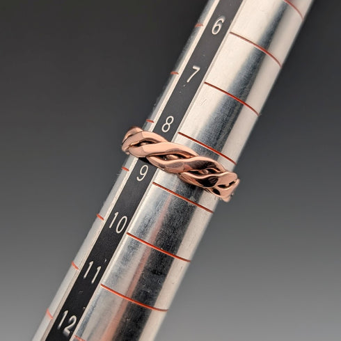 英國復古珠寶 9ct 金玫瑰金螺旋戒指 3g(8-9 號)戒指