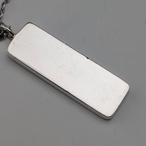 1978 British sterling silver ingot pendant, 16g, with necklace