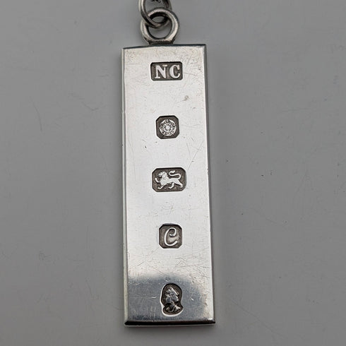 1977 British sterling silver jubilee ingot pendant 17g with necklace