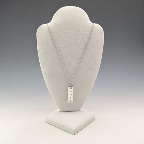 1977 British sterling silver jubilee ingot pendant 17g with necklace