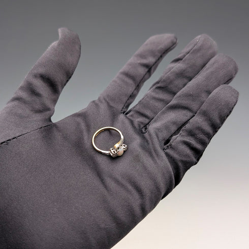 アンティーク K18ゴールドリング オパール&ダイヤモンド(8号) 指輪