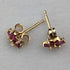 Antique 18K Gold Earrings with Diamonds, Rubies and Flowers