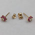 Antique 18K Gold Earrings with Diamonds, Rubies and Flowers