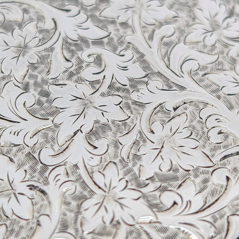 1890年 英国アンティーク 純銀製 オーバルスナッフボックス 90g Howard James