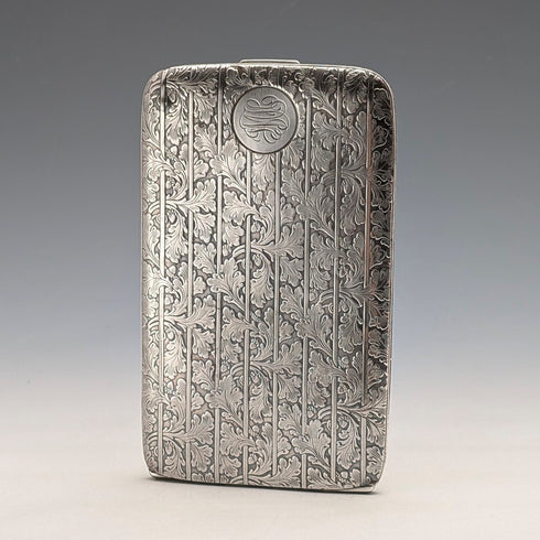 米国ヴィンテージ 純銀製 アールデコ装飾 大型シガレットケース 171g